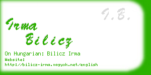 irma bilicz business card